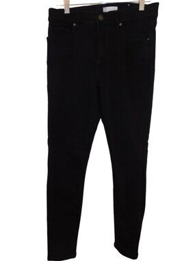 LOFT Sz 8 Black Skinny Mid Rise Jeans Pants Stretch Slim Leg Modern